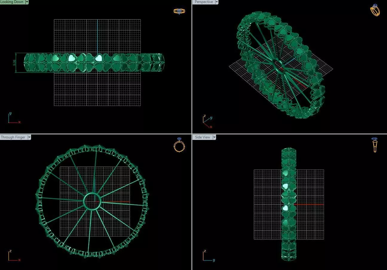 Arabic Bangles Designs -  Bulk Collection - Each in 4 sizes 3D print model_37