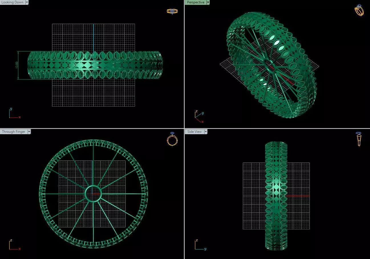 Arabic Bangles Designs -  Bulk Collection - Each in 4 sizes 3D print model_30