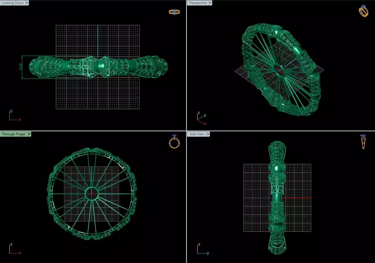 Arabic Bangles Designs -  Bulk Collection - Each in 4 sizes 3D print model_11