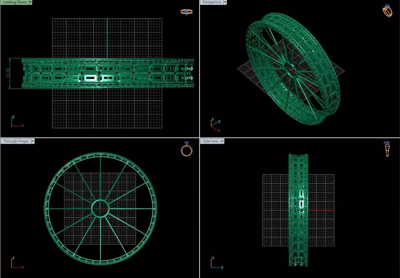 Arabic Bangles Designs -  Bulk Collection - Each in 4 sizes 3D print model_15