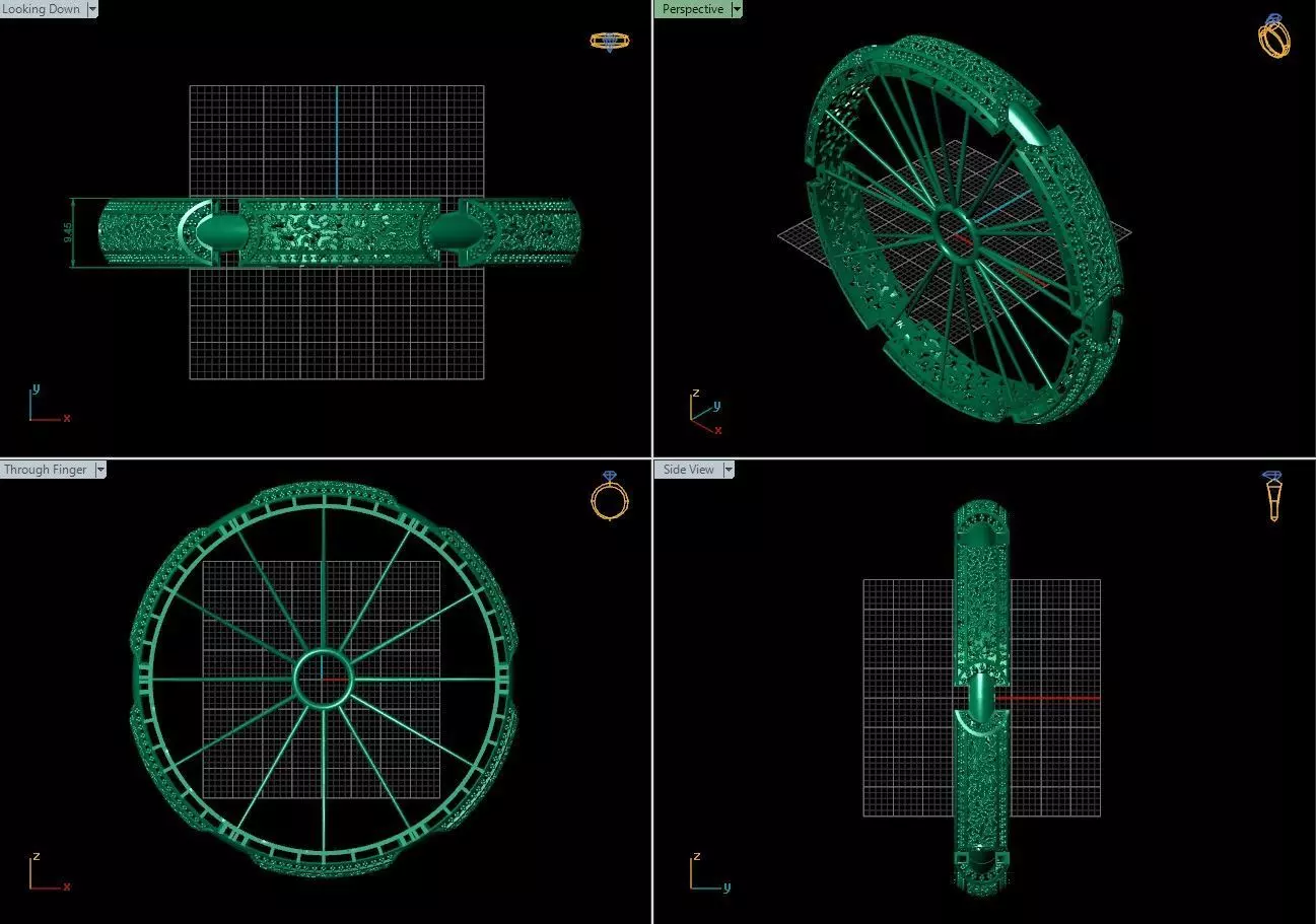 Arabic Bangles Designs -  Bulk Collection - Each in 4 sizes 3D print model_9