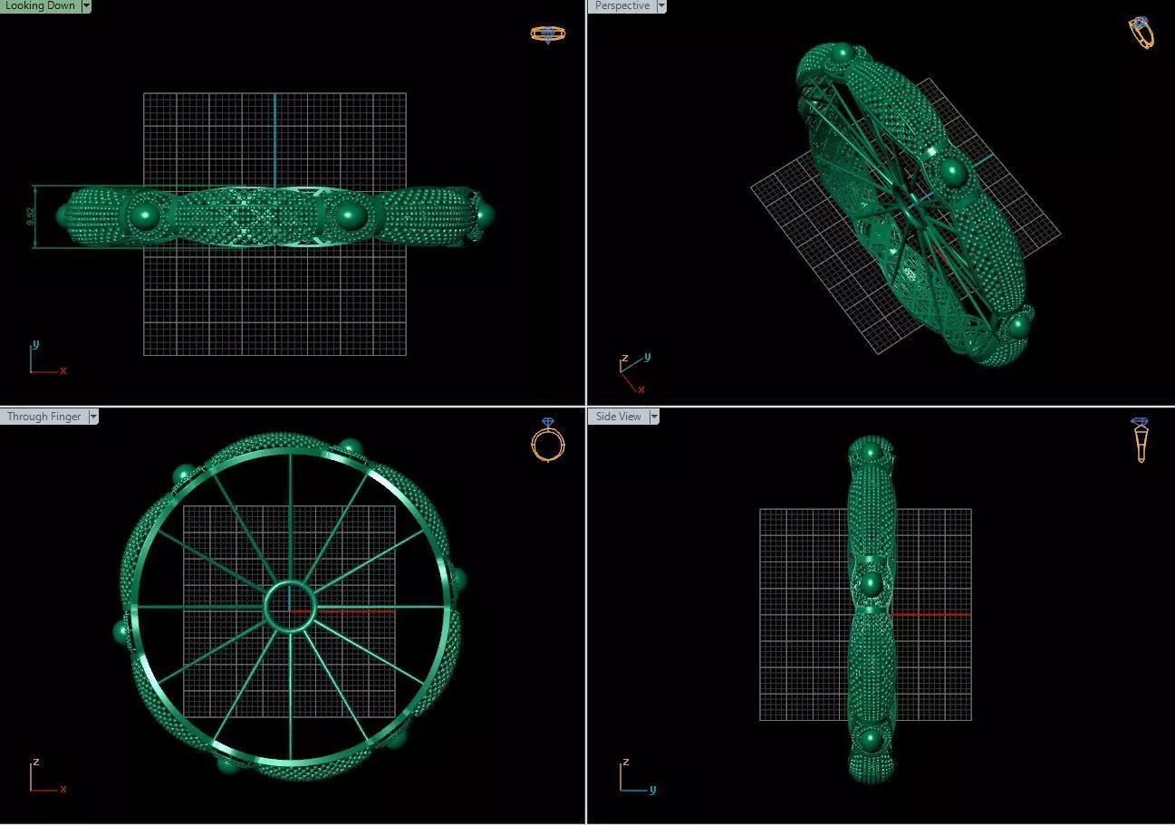 Arabic Bangles Designs -  Bulk Collection - Each in 4 sizes 3D print model_17