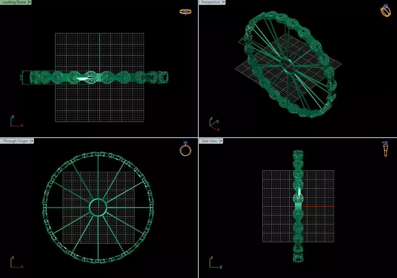Arabic Bangles Designs -  Bulk Collection - Each in 4 sizes 3D print model_21