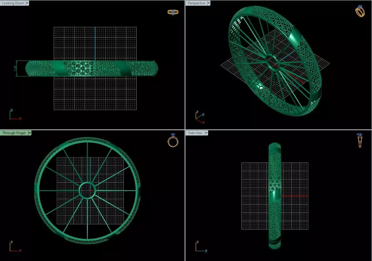 Arabic Bangles Designs -  Bulk Collection - Each in 4 sizes 3D print model_22