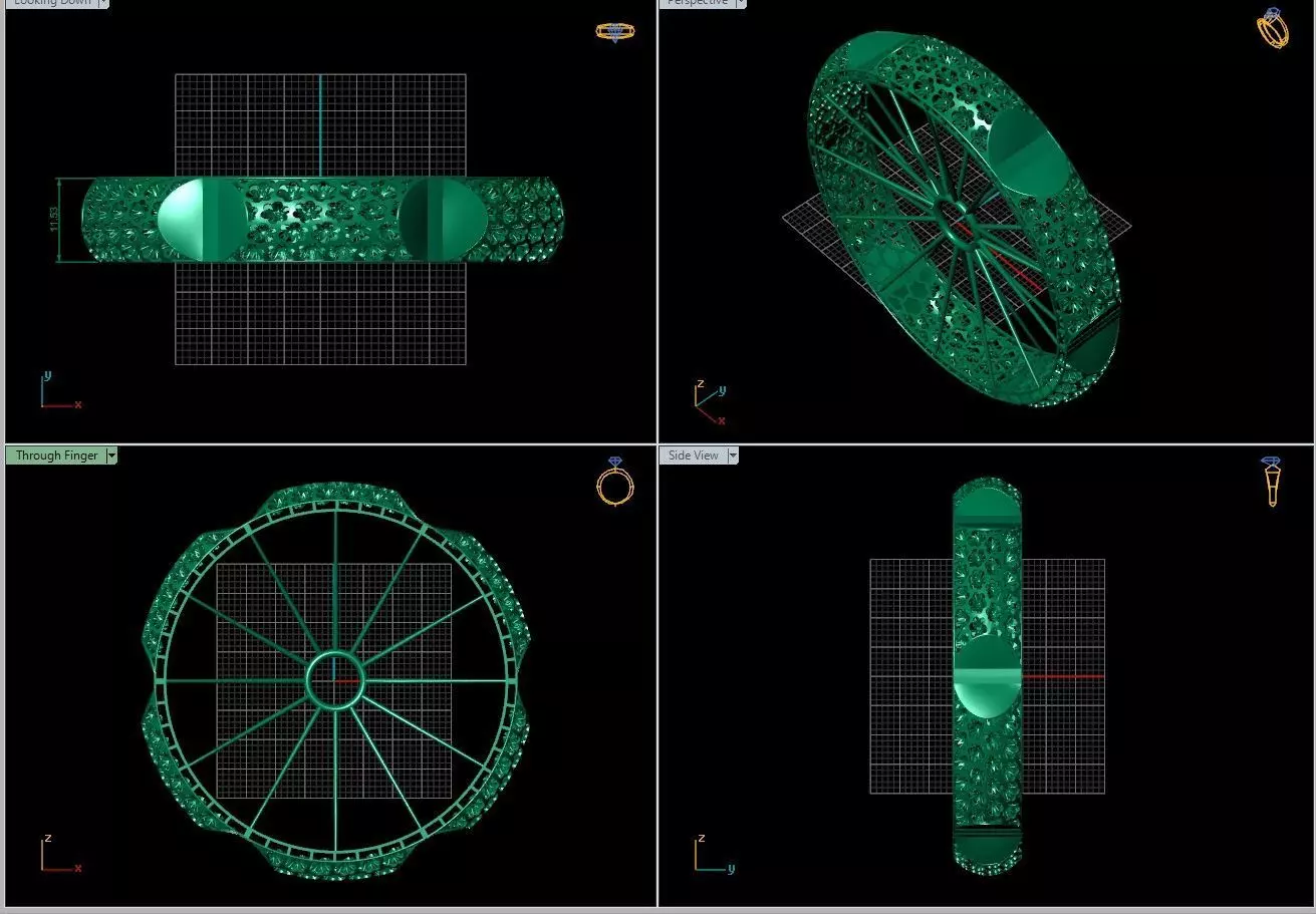 Arabic Bangles Designs -  Bulk Collection - Each in 4 sizes 3D print model_31
