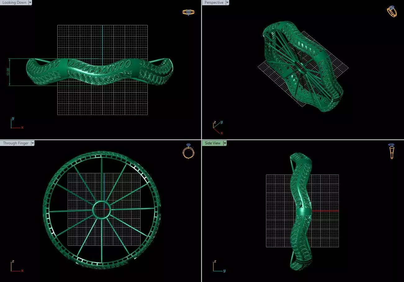 Arabic Bangles Designs -  Bulk Collection - Each in 4 sizes 3D print model_26