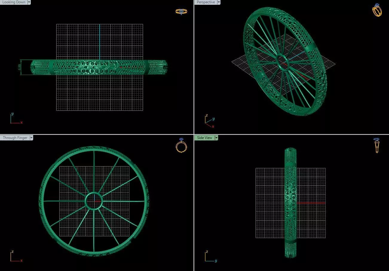 Arabic Bangles Designs -  Bulk Collection - Each in 4 sizes 3D print model_29