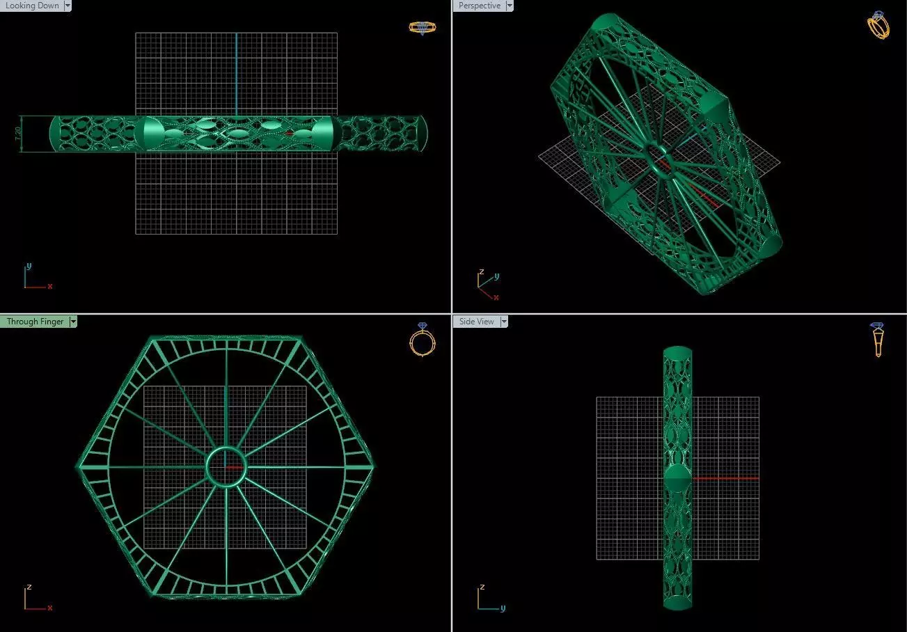 Arabic Bangles Designs -  Bulk Collection - Each in 4 sizes 3D print model_35