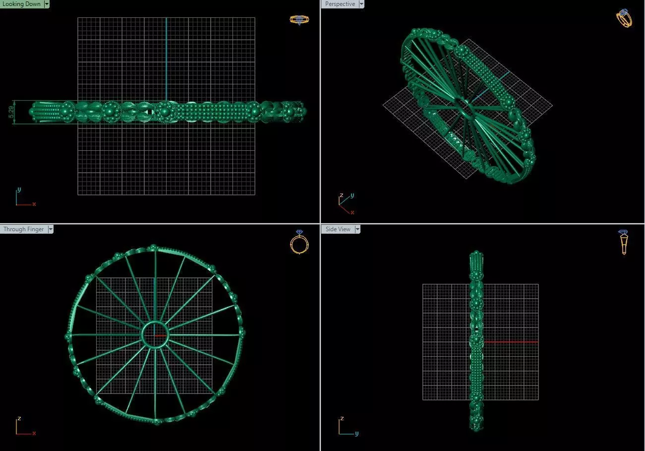 Arabic Bangles Designs -  Bulk Collection - Each in 4 sizes 3D print model_8