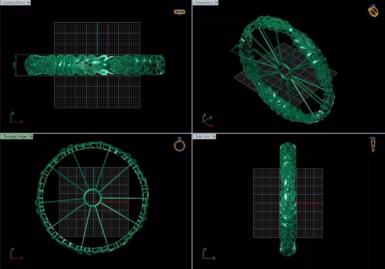 Arabic Bangles Designs -  Bulk Collection - Each in 4 sizes 3D print model_28