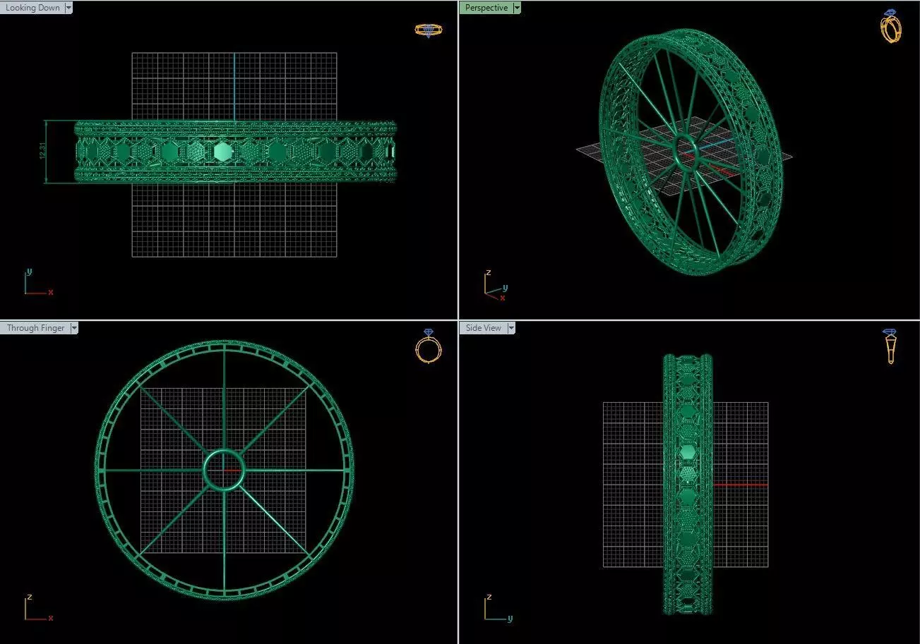 Arabic Bangles Designs -  Bulk Collection - Each in 4 sizes 3D print model_5