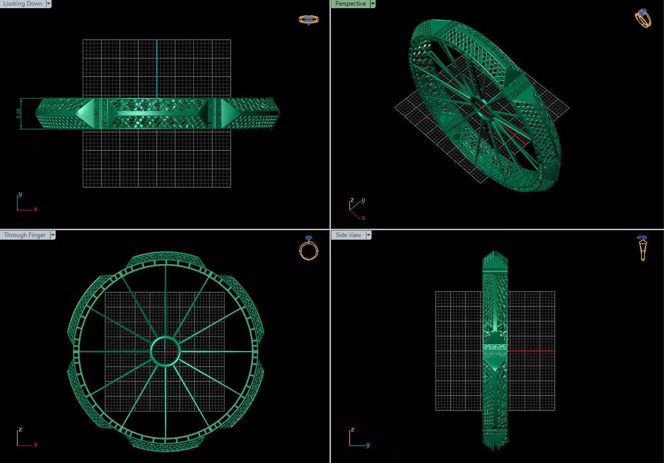 Arabic Bangles Designs -  Bulk Collection - Each in 4 sizes 3D print model_12