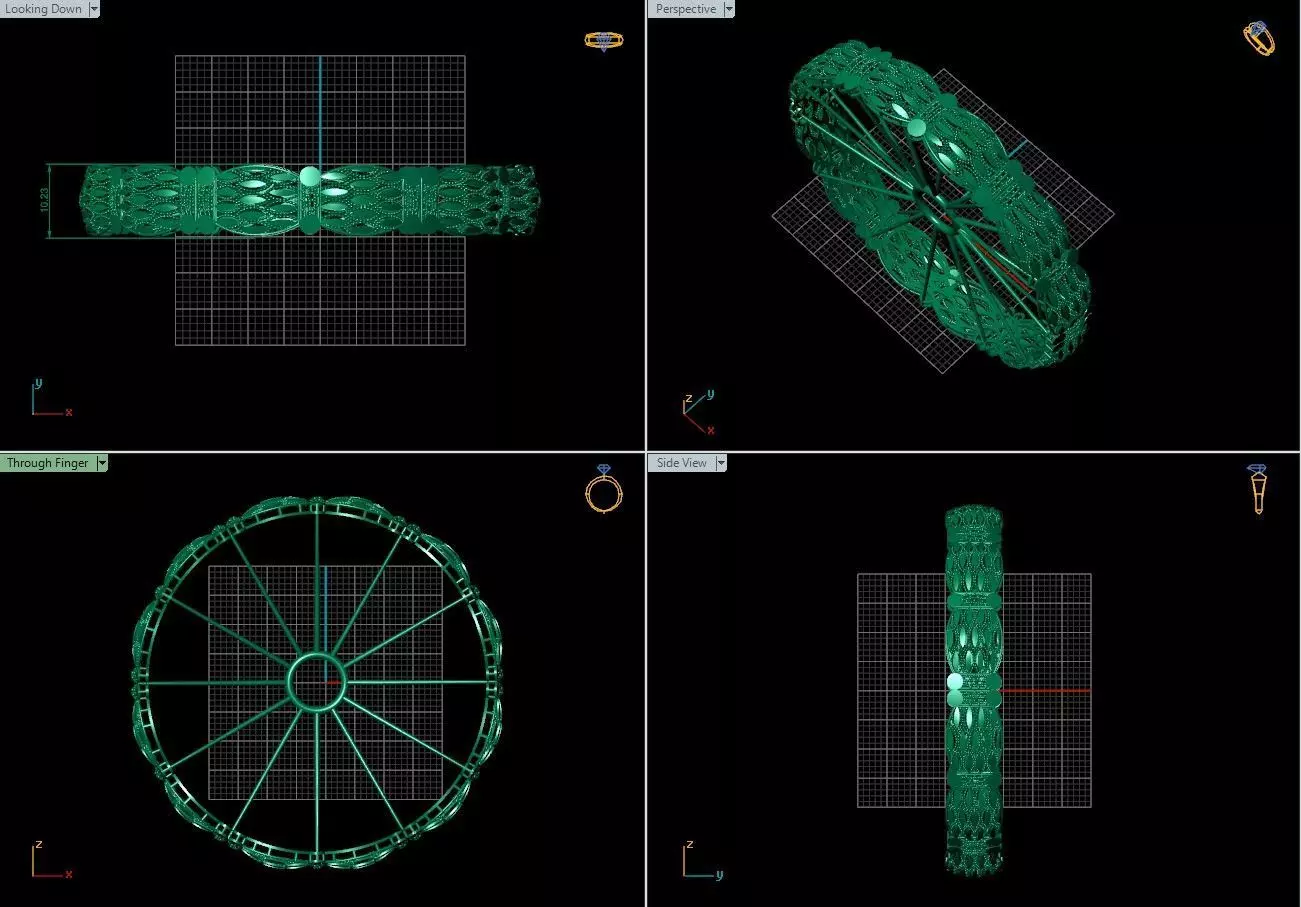 Arabic Bangles Designs -  Bulk Collection - Each in 4 sizes 3D print model_24
