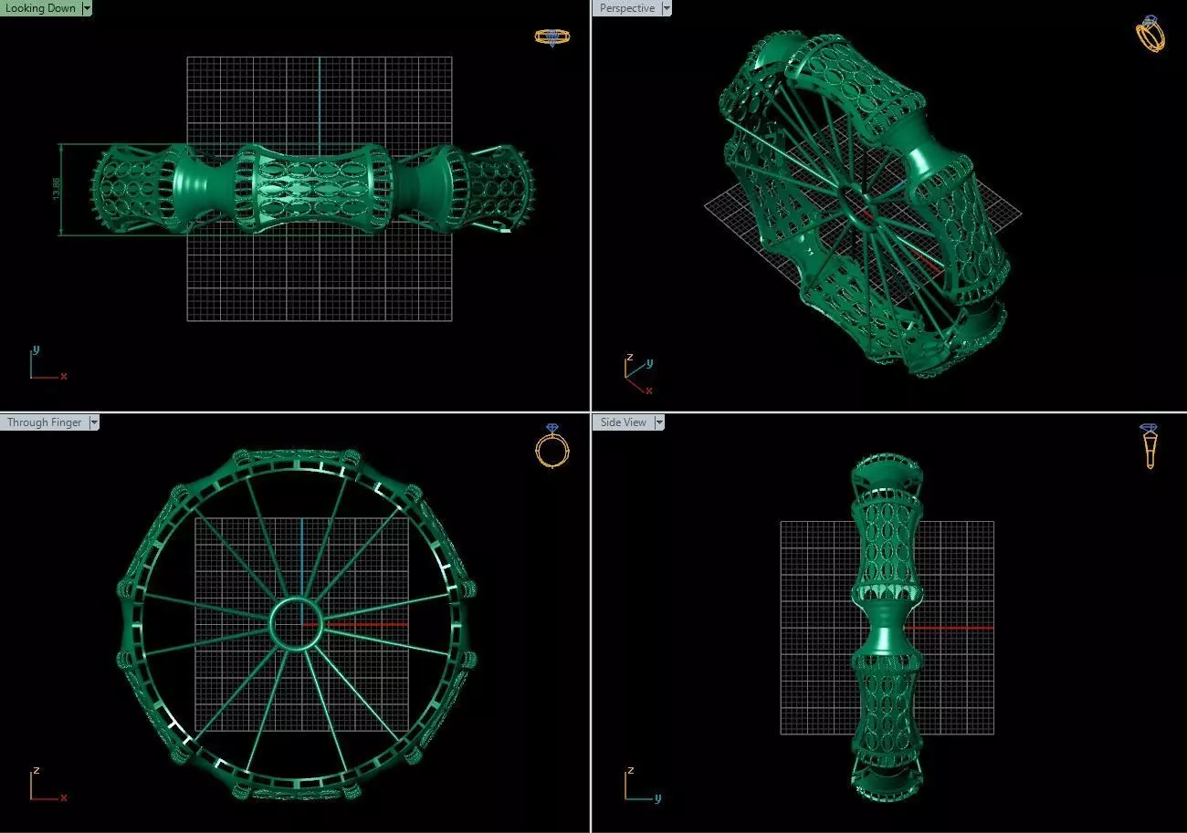 Arabic Bangles Designs -  Bulk Collection - Each in 4 sizes 3D print model_27