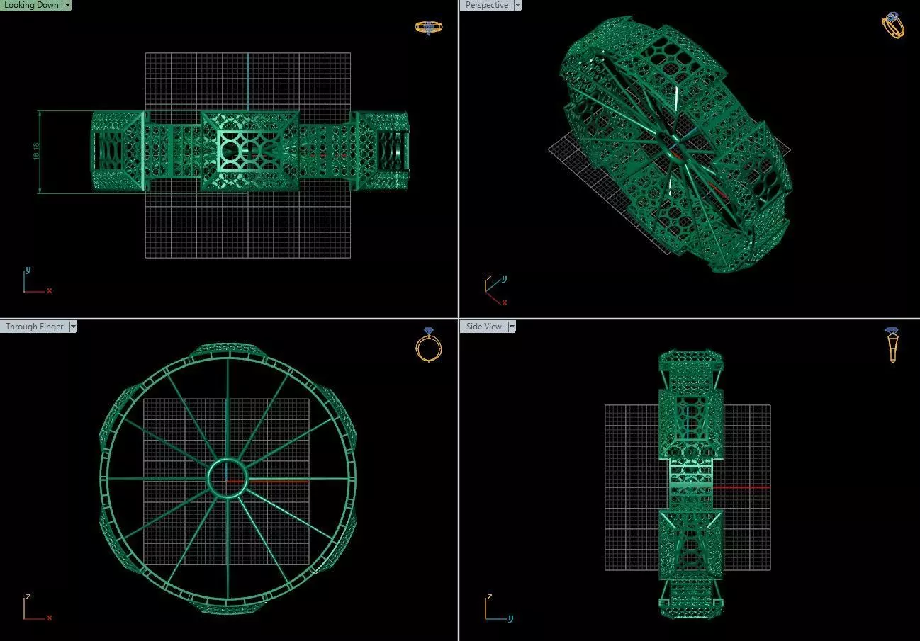Arabic Bangles Designs -  Bulk Collection - Each in 4 sizes 3D print model_13