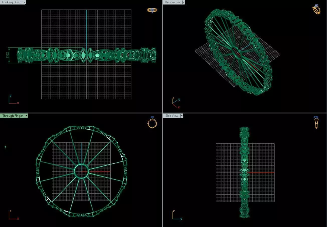 Arabic Bangles Designs -  Bulk Collection - Each in 4 sizes 3D print model_19