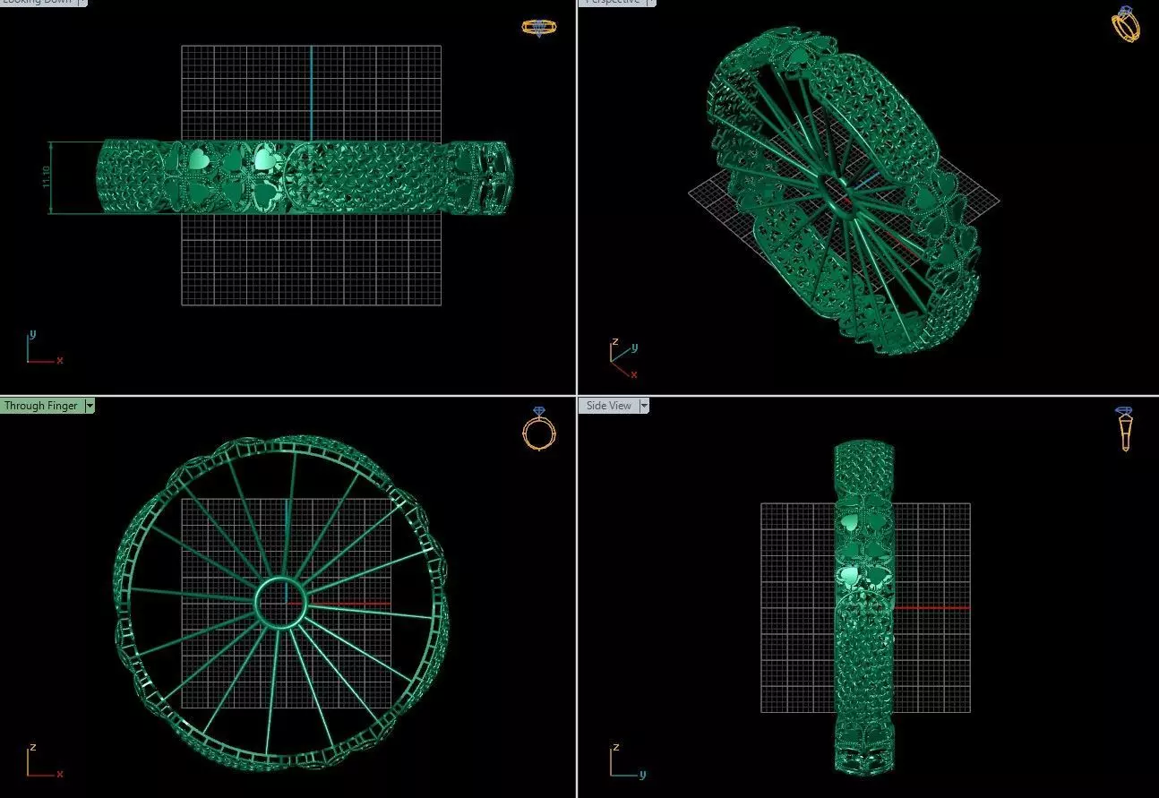Arabic Bangles Designs -  Bulk Collection - Each in 4 sizes 3D print model_25