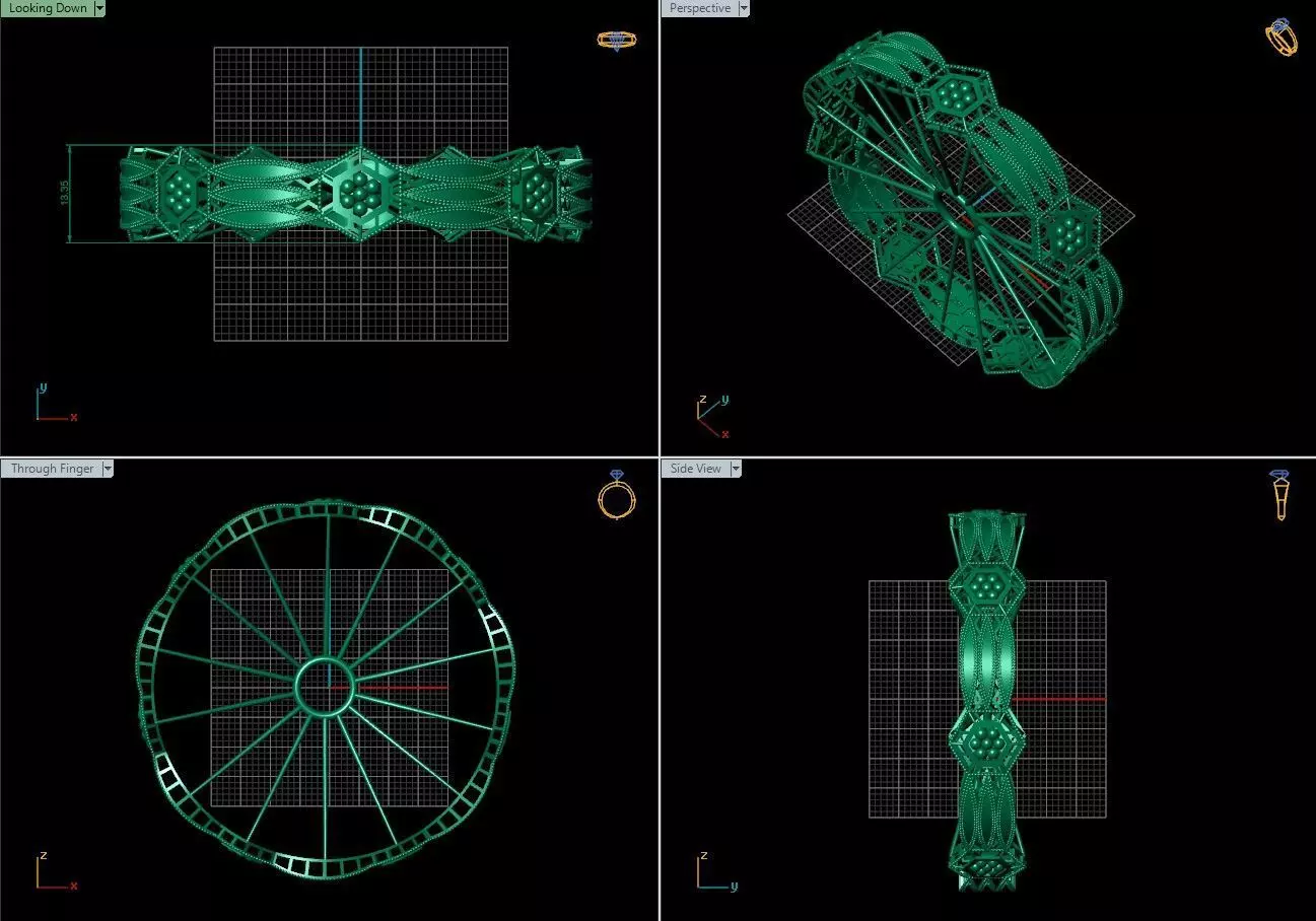 Arabic Bangles Designs -  Bulk Collection - Each in 4 sizes 3D print model_18