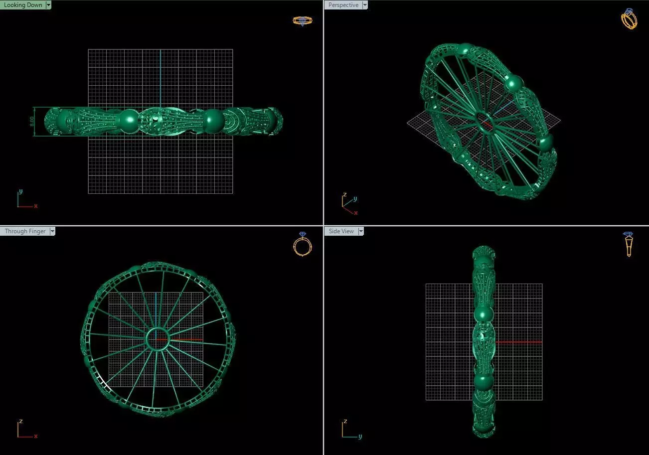 Arabic Bangles Designs -  Bulk Collection - Each in 4 sizes 3D print model_20