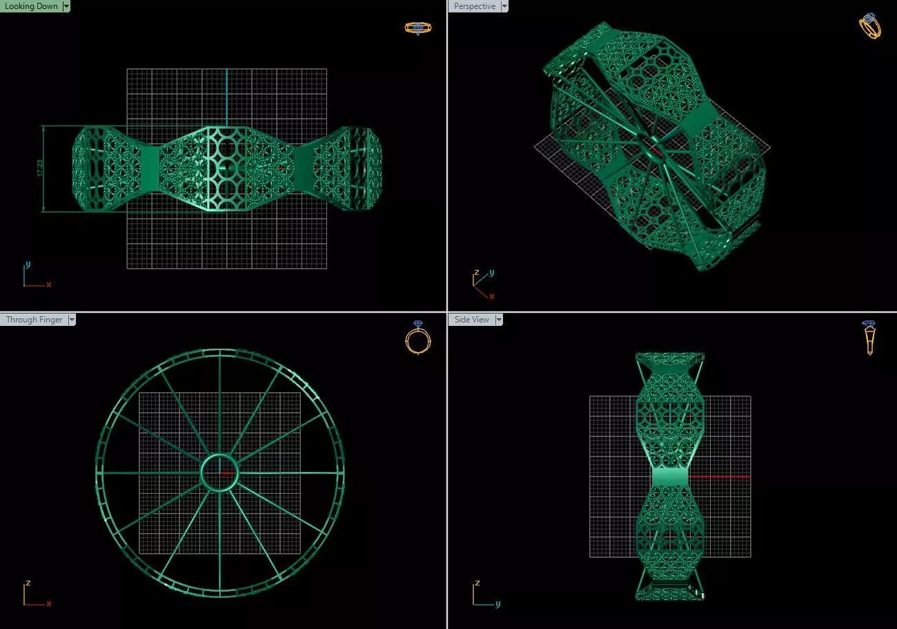 Arabic Bangles Designs -  Bulk Collection - Each in 4 sizes 3D print model_16