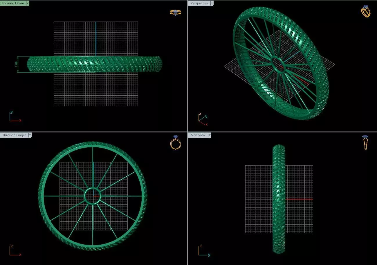 Arabic Bangles Designs -  Bulk Collection - Each in 4 sizes 3D print model_23