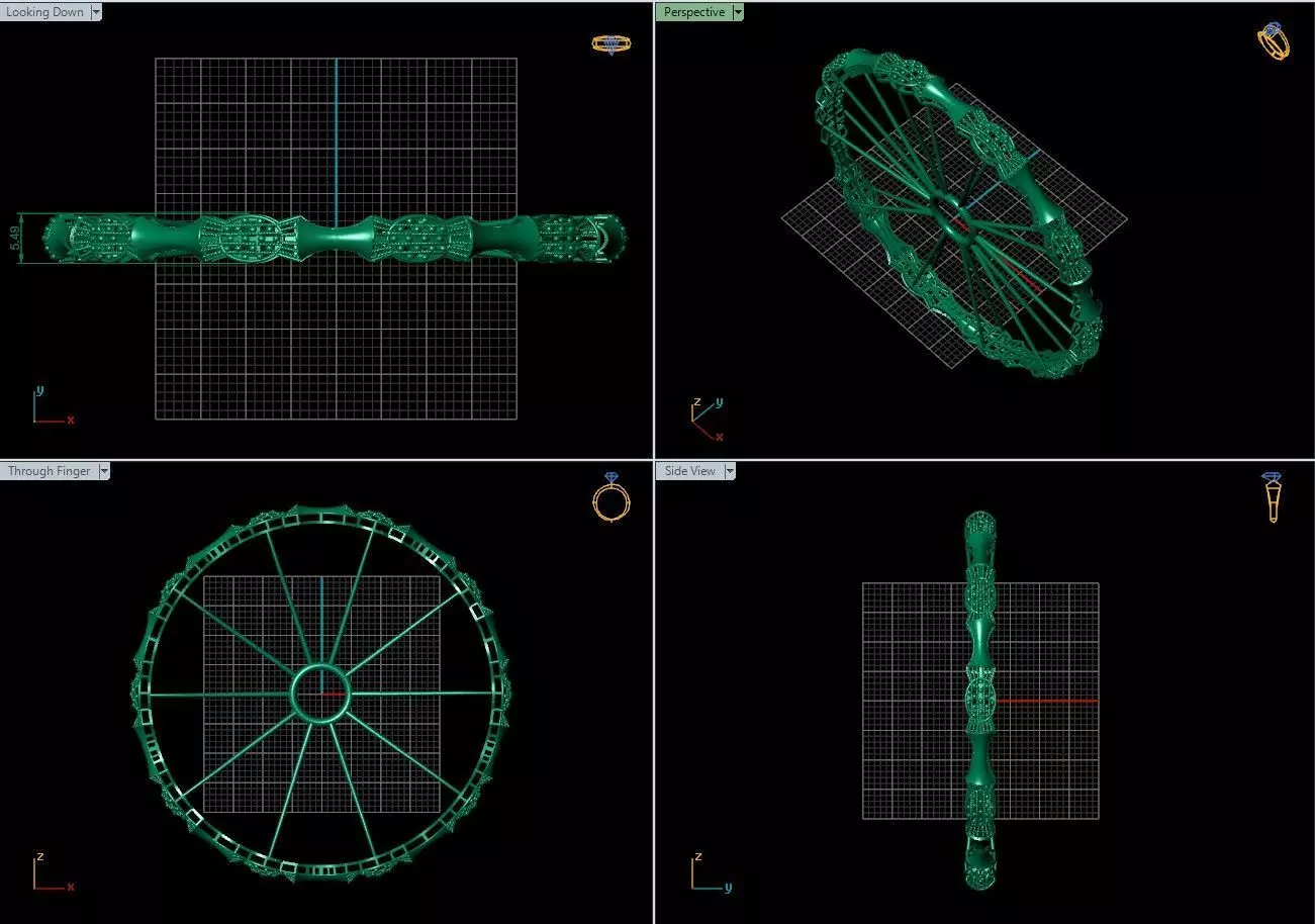 Arabic Bangles Designs -  Bulk Collection - Each in 4 sizes 3D print model_14
