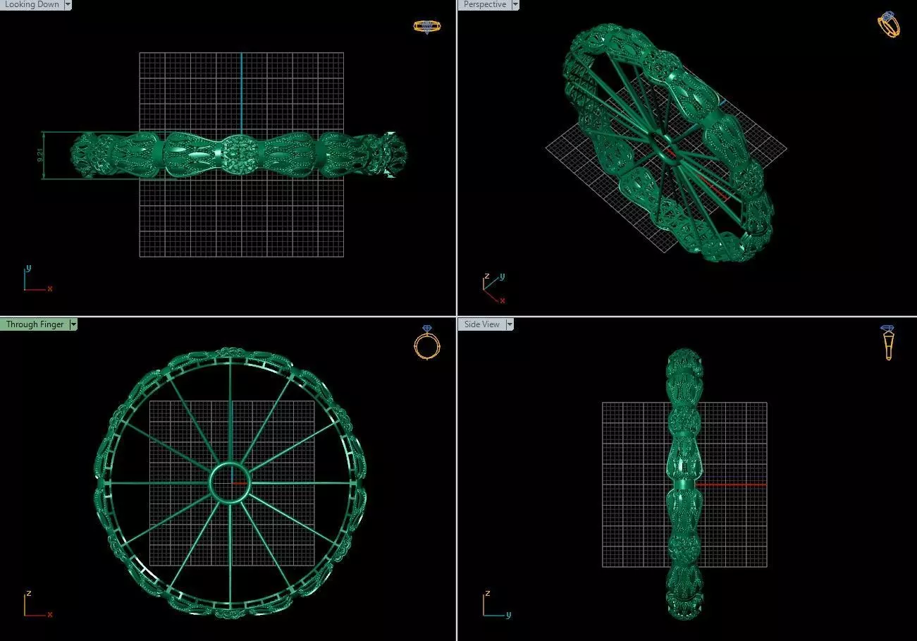 Arabic Bangles Designs -  Bulk Collection - Each in 4 sizes 3D print model_7