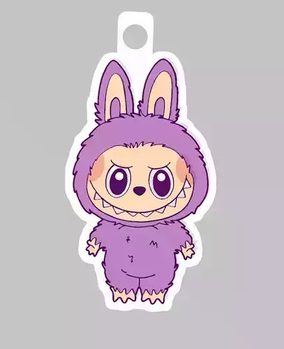 LABUBU KEYCHAIN - MULTICOLOR WITHOUT AMS 3D print model