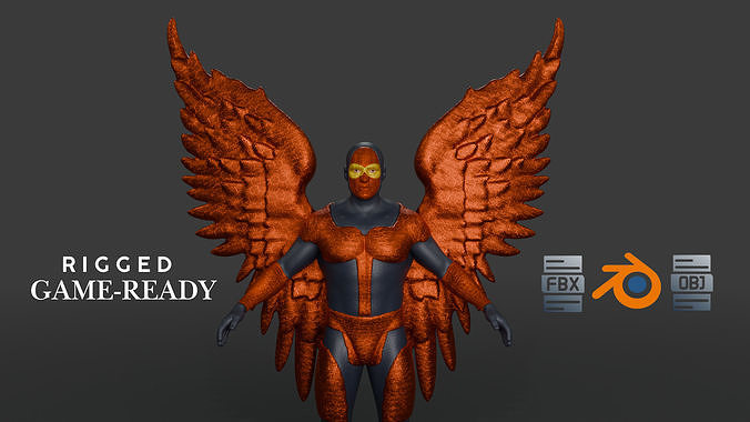 Celestial Vanguard Armored Superhero Character  Low-poly 3D model
