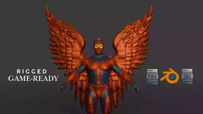 Celestial Vanguard Armored Superhero Character  Low-poly 3D model