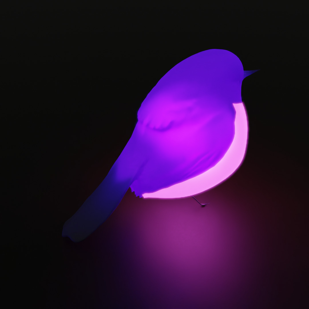 Pink Robin Indirect Lighting 3D model_2