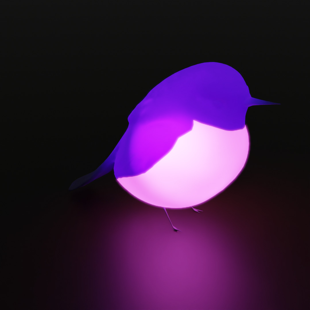 Pink Robin Indirect Lighting 3D model_3