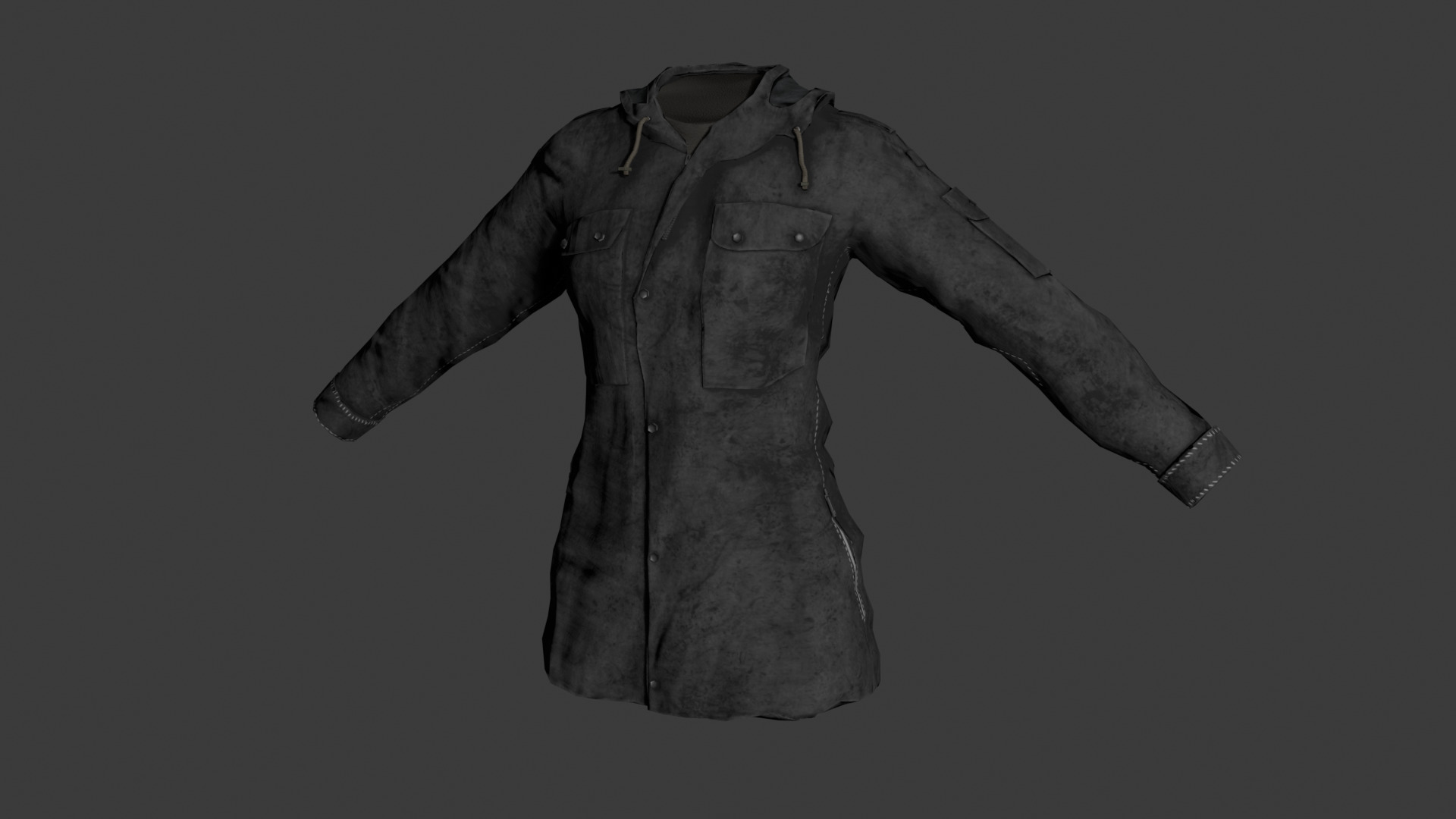 Game-Ready Military Parka with 9 Color Variants Low-poly 3D model_1