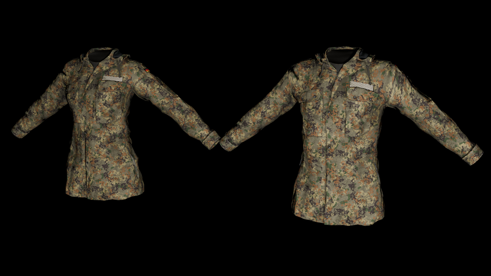 Game-Ready Military Parka with 9 Color Variants Low-poly 3D model_8