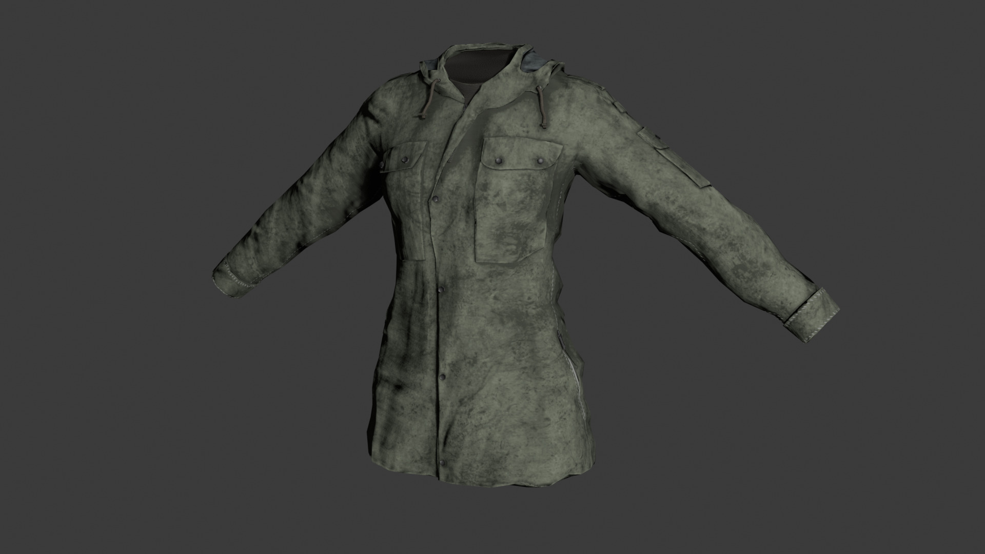 Game-Ready Military Parka with 9 Color Variants Low-poly 3D model_9