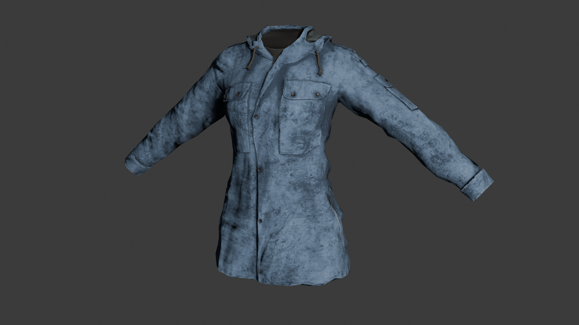Game-Ready Military Parka with 9 Color Variants Low-poly 3D model_3
