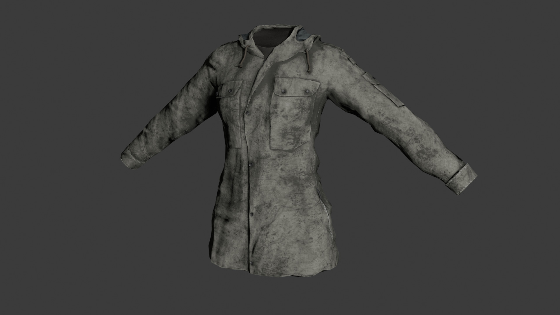 Game-Ready Military Parka with 9 Color Variants Low-poly 3D model_10
