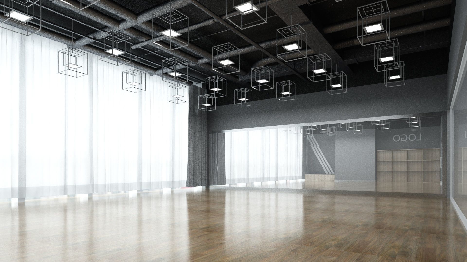 Dance Studio 3D model_8