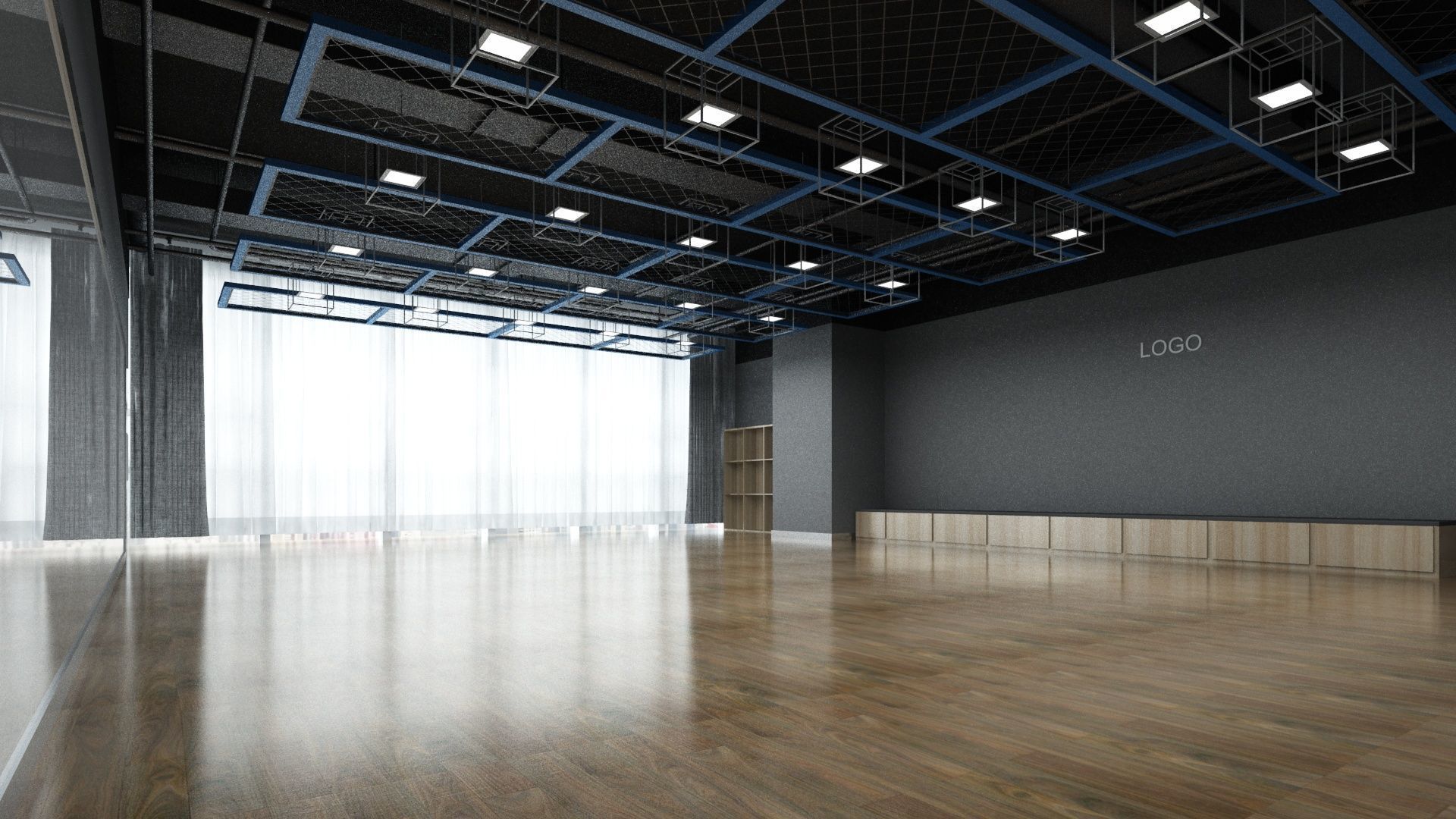 Dance Studio 3D model_3