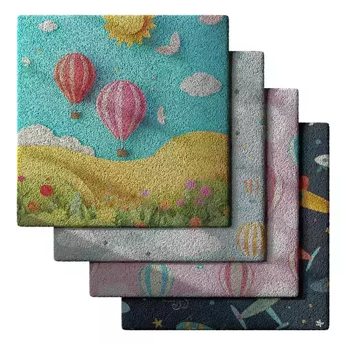 Kids Carpet Set 46 3D model