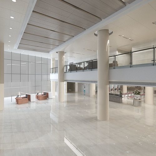 Bank Service Hall 3D model