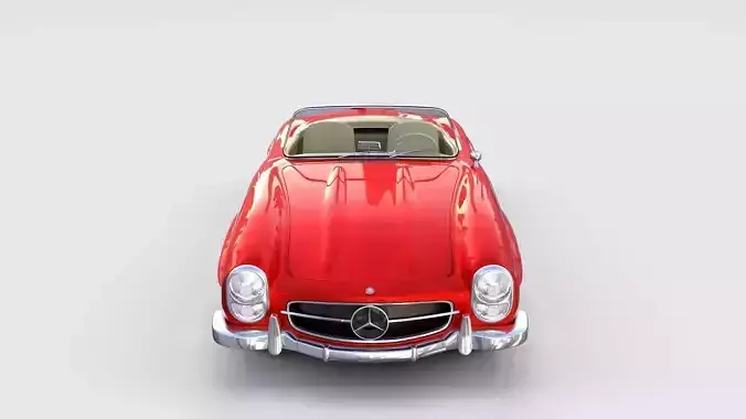 Fully Modelled Mercedes 300SL Roadster Red rev