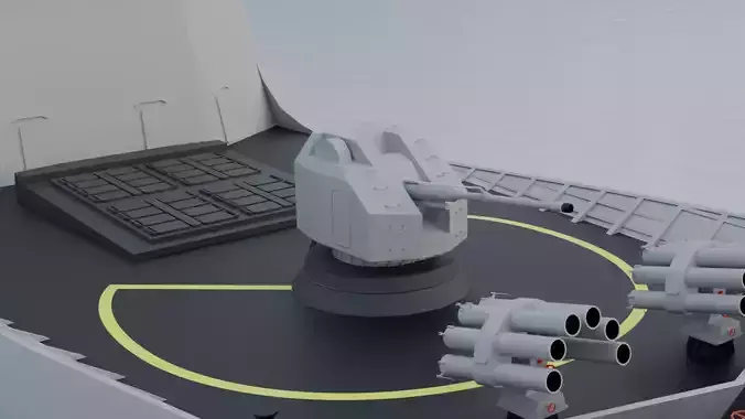 H-PJ 26 76mm Naval Gun Free low-poly 3D model
