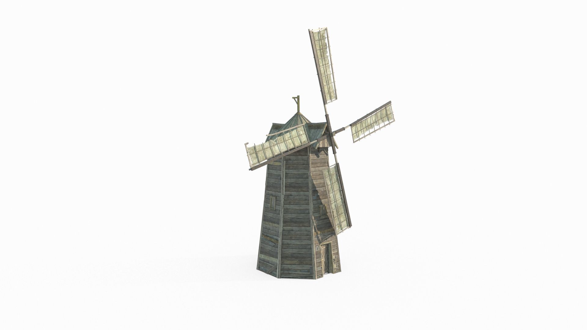 Medieval architecture windmill mill 3D model_3