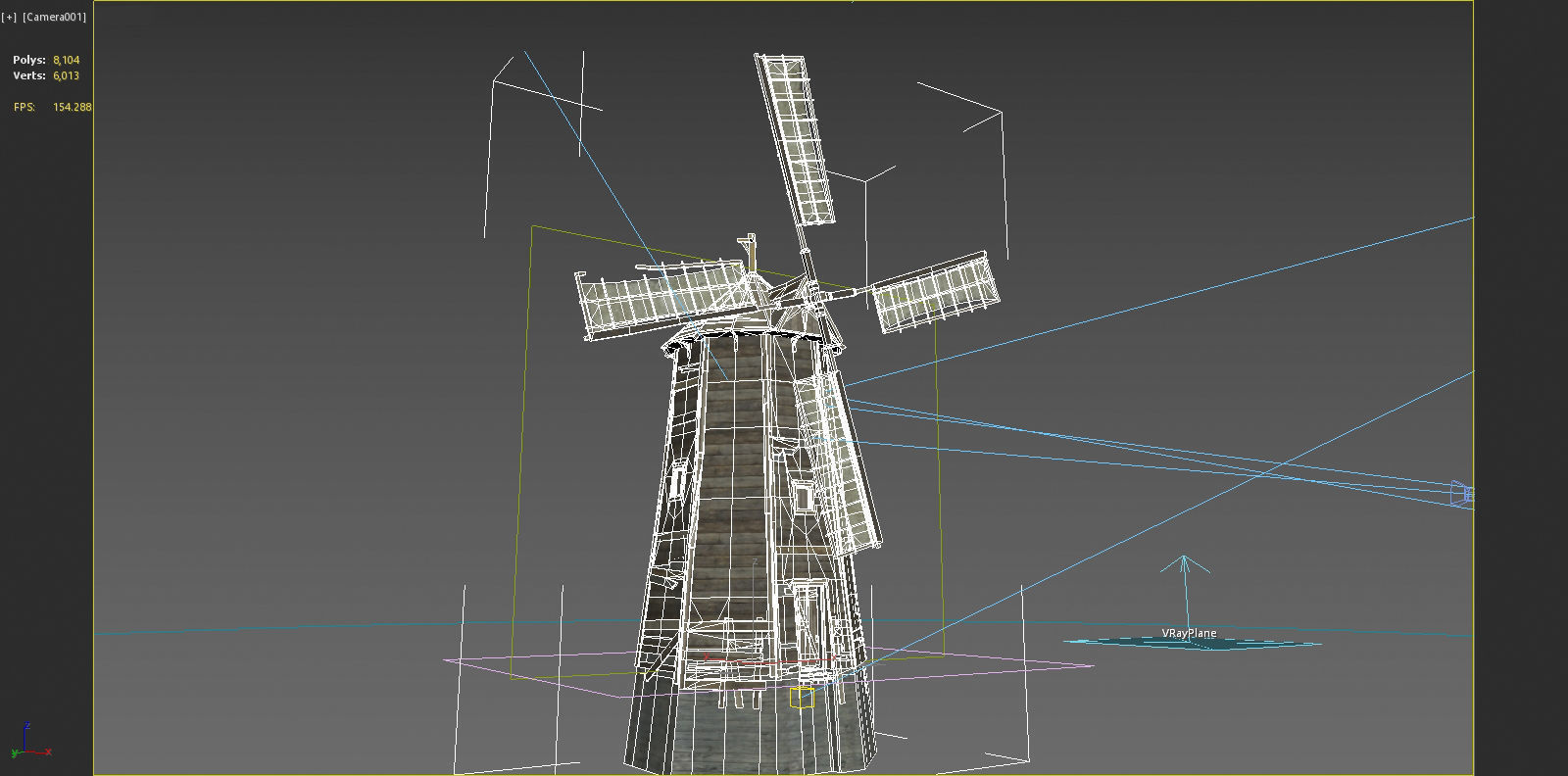 Medieval architecture windmill mill 3D model_6
