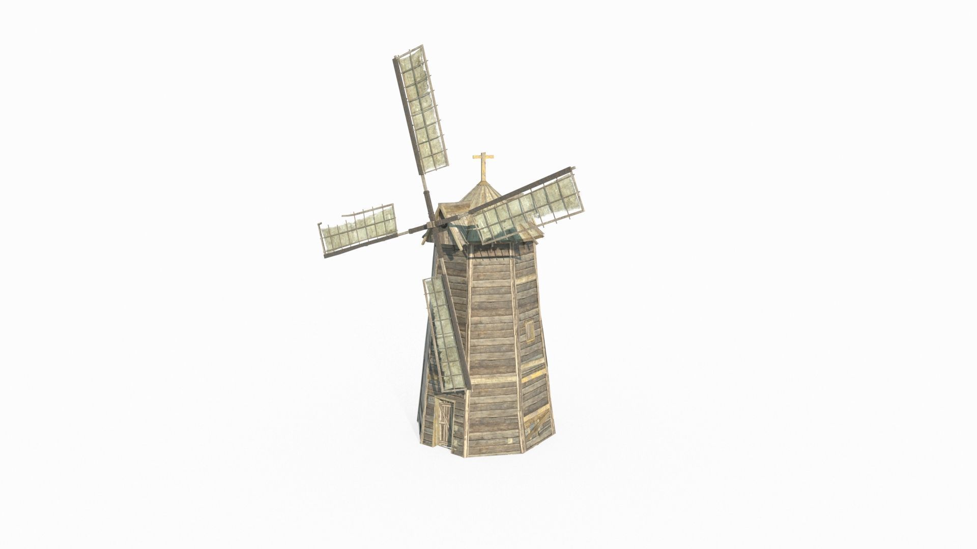 Medieval architecture windmill mill 3D model_2