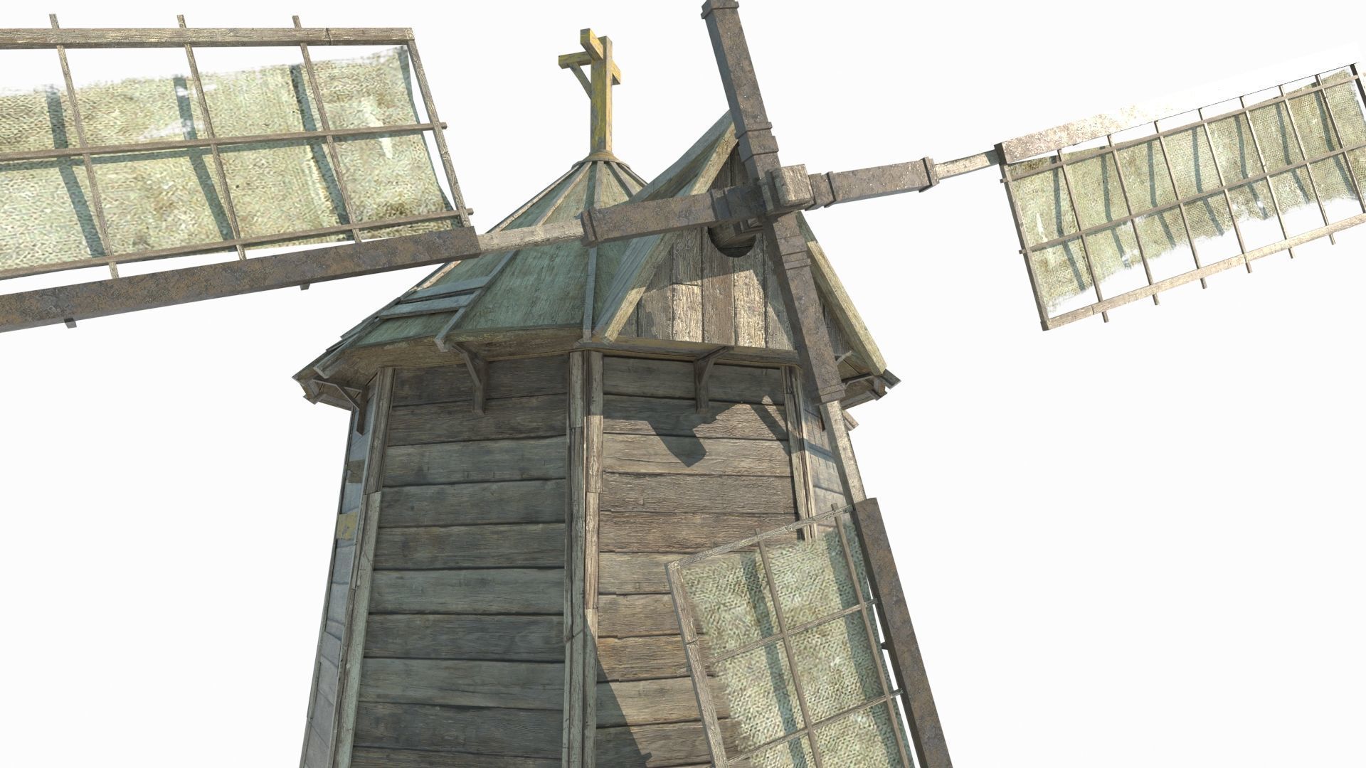 Medieval architecture windmill mill 3D model_7