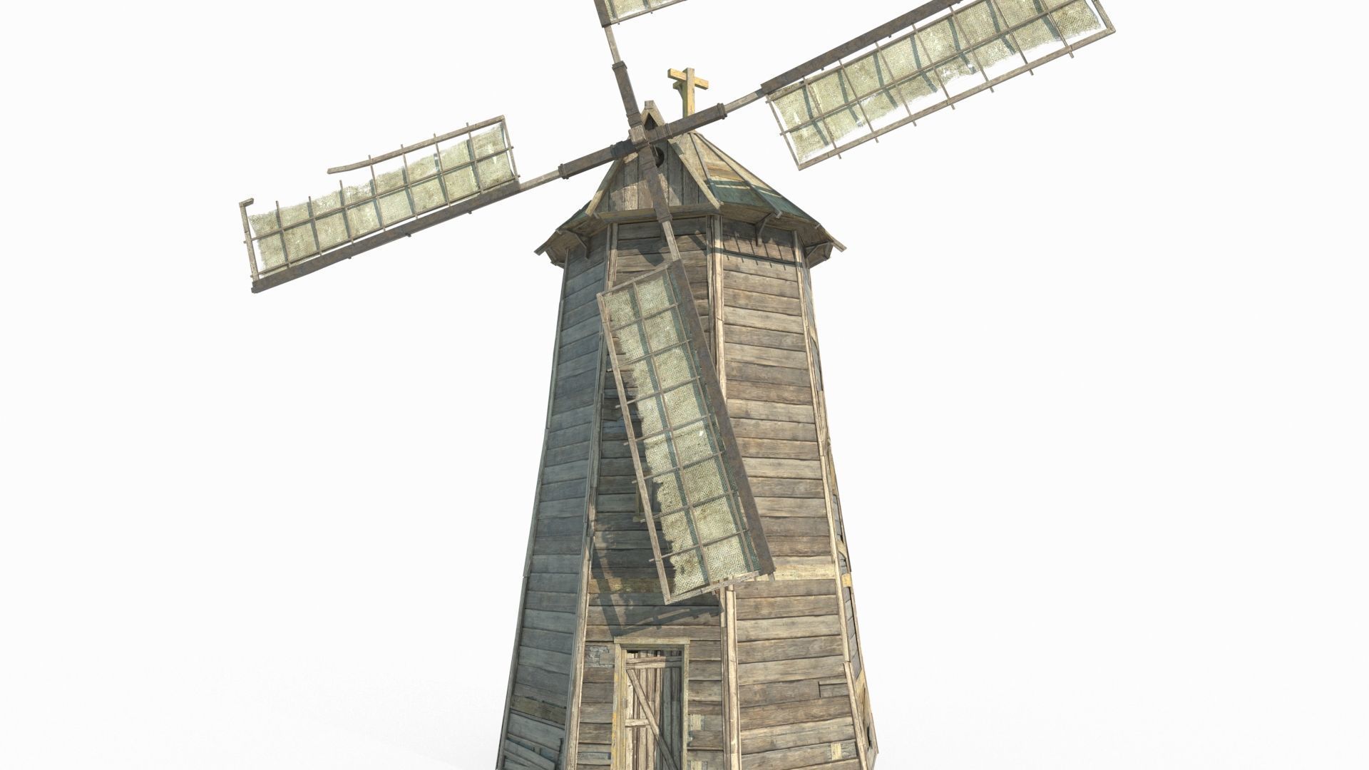 Medieval architecture windmill mill 3D model_4