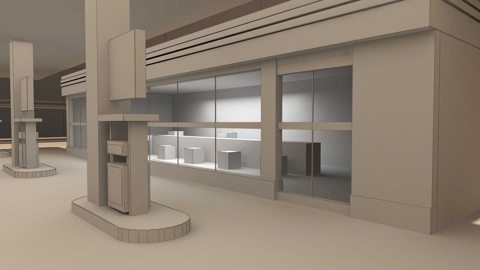 Low-poly Gas Station Free 3D model_7