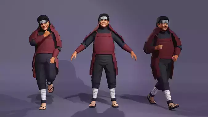  Male character Hashirama Senju from Naruto 3D model